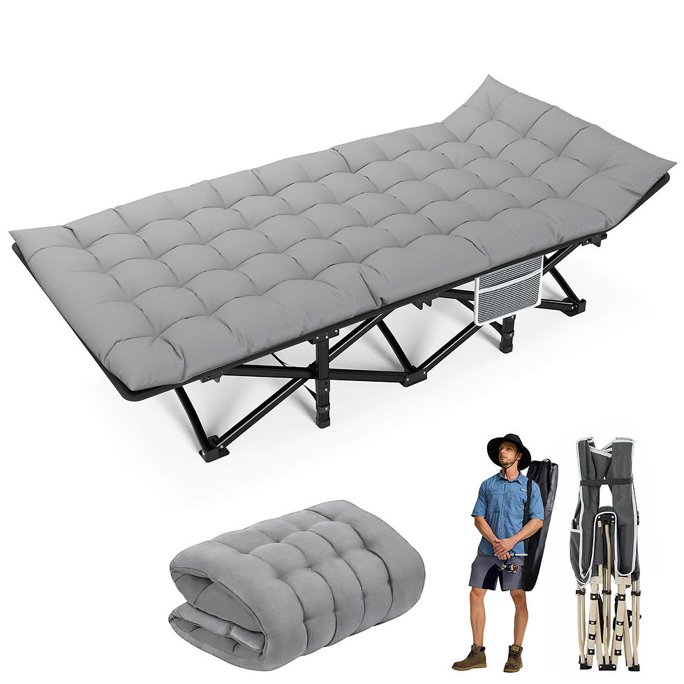 Thumbnail: Folding Camping Cot Camp Cots Portable Heavy Duty Outdoor Camping Bed for Adults