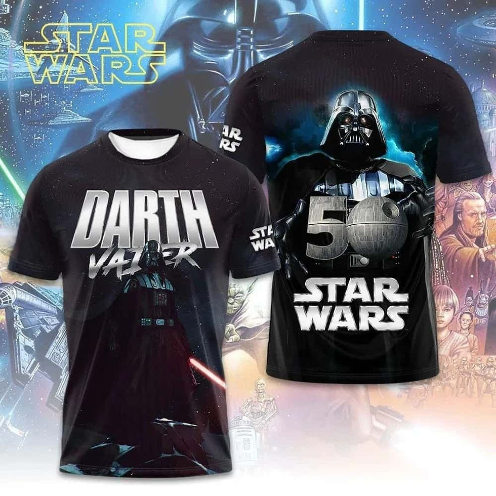 Thumbnail: Star Wars 50th Anniversary T-shirt - Men's and Women's Kids Casual Party and The