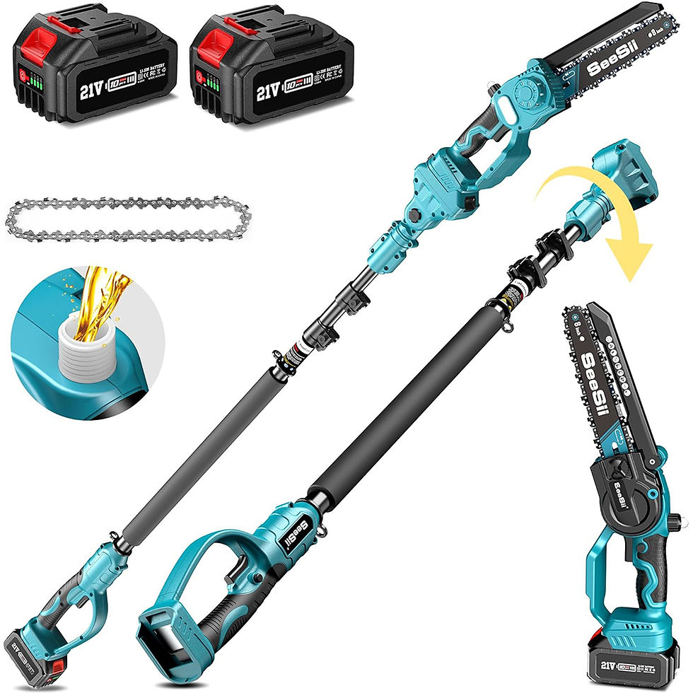 Thumbnail: Seesii Polesaw High branch saw Cordless 8'' Electric Chainsaw with 3M Extension 