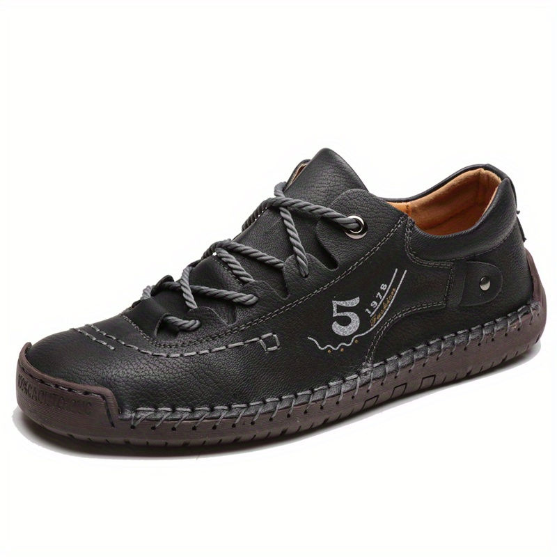 Thumbnail: Handmade Men's Casual Flats Shoes Outdoor Walking Sneakers with Stitching