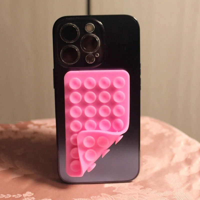 Thumbnail: Silicone Suction Cup Phone Case Mount - Double-Sided Hands-Free Strong Holder fo