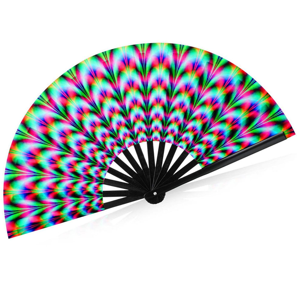 Thumbnail: Rave Fan  Festival Fan Hand Fans Foldable Kung Fu Fan Large Phantom Clack Fan Fo