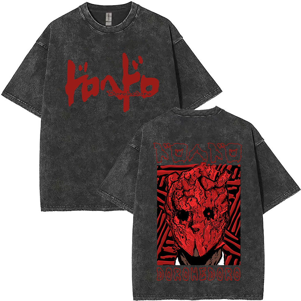 Thumbnail: Anime Dorohedoro Kaiman Washed T-Shirt Men's Women Clothing Hip Hop Gothic Y2k T