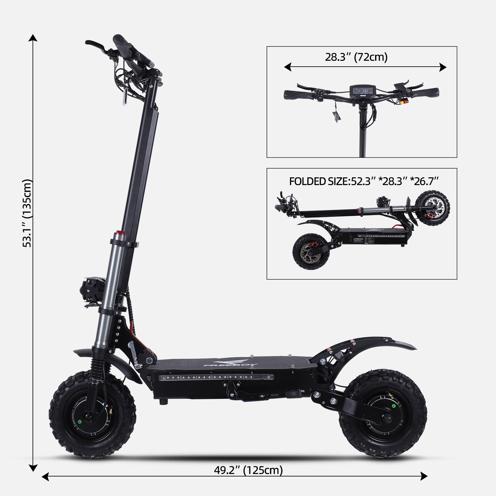 J30MAX Electric Scooter 6000W Dual Motor 60V38AH Battery Double oil brake E-Scoo