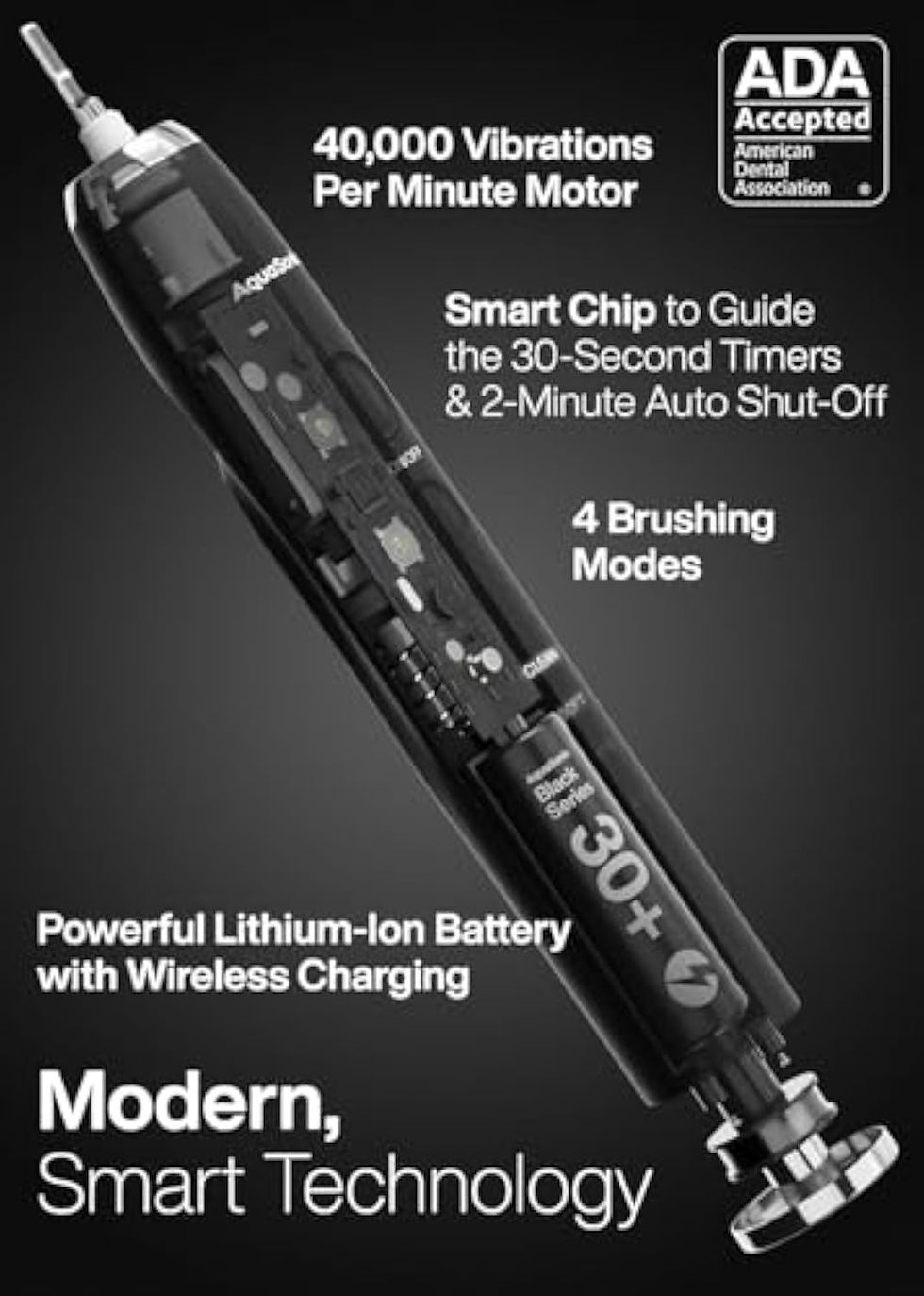 Thumbnail: Aquasonic Black Series Ultra Whitening Toothbrush – ADA Accepted Electric Too
