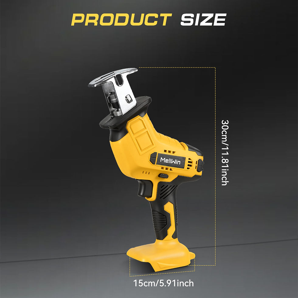 Thumbnail: MELLWIN Cordless Electric Reciprocating Saw Handheld Wood Metal Pipe Cutting Ele