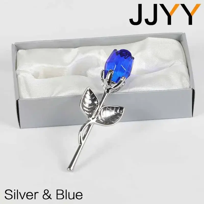 Thumbnail: Mini Crystal Metal Roses Gift for Girlfriend Wedding Home Decor Ornament Valenti
