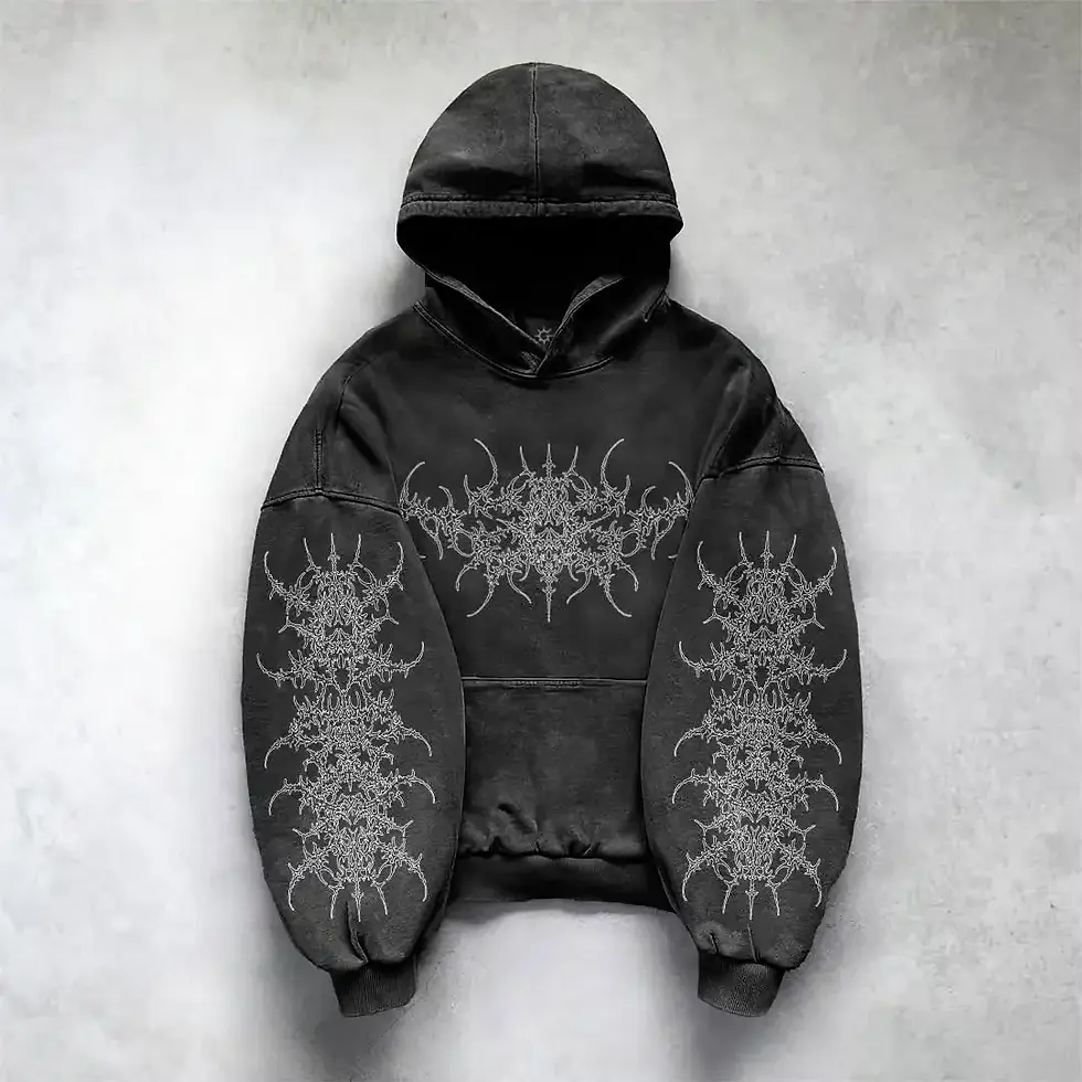 Thumbnail: Y2k gothic dark skull hoodies men oversized sweatshirt couples punk tops streetw