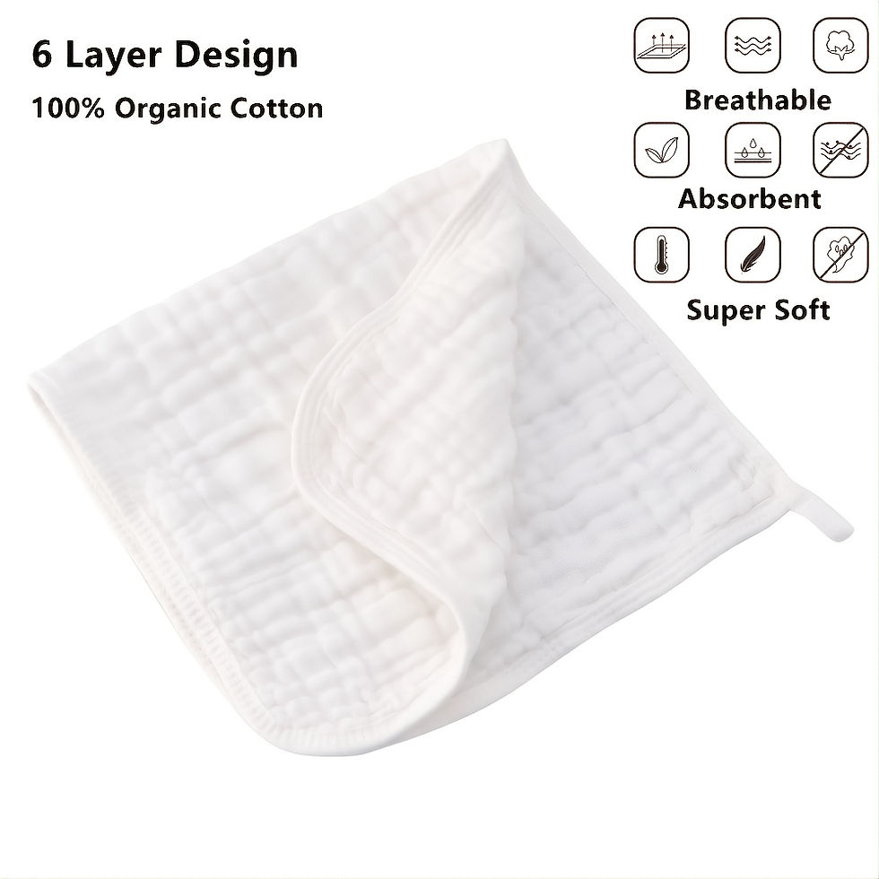 Thumbnail: Large Muslin Burp Cloths Hand Washcloths for Baby Extra Absorbent and Soft Boys 