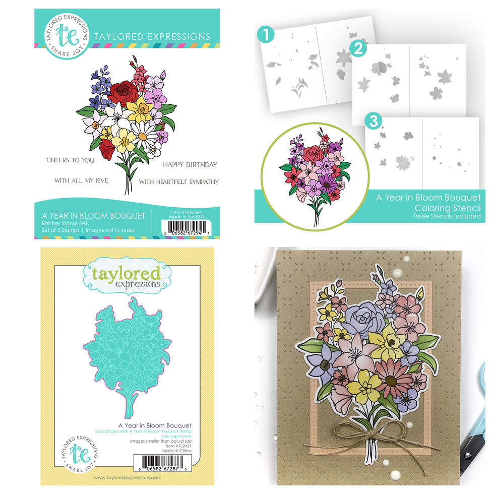 Thumbnail: February 2026 New Taylored Bitty Bouquets Snack Attack Metal Cutting Dies Stamps