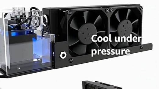 Thumbnail: Water Cooling System, Aluminum with 2 Fans, G1/4 Threaded Interface for PC CPU 