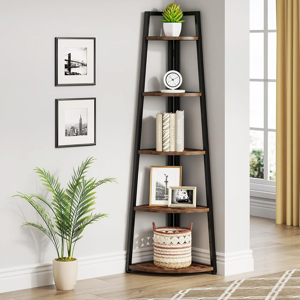 Thumbnail: 5 Tier Corner Bookshelf and Bookcase, 70 inch Tall Corner Shelves Standing Unit 