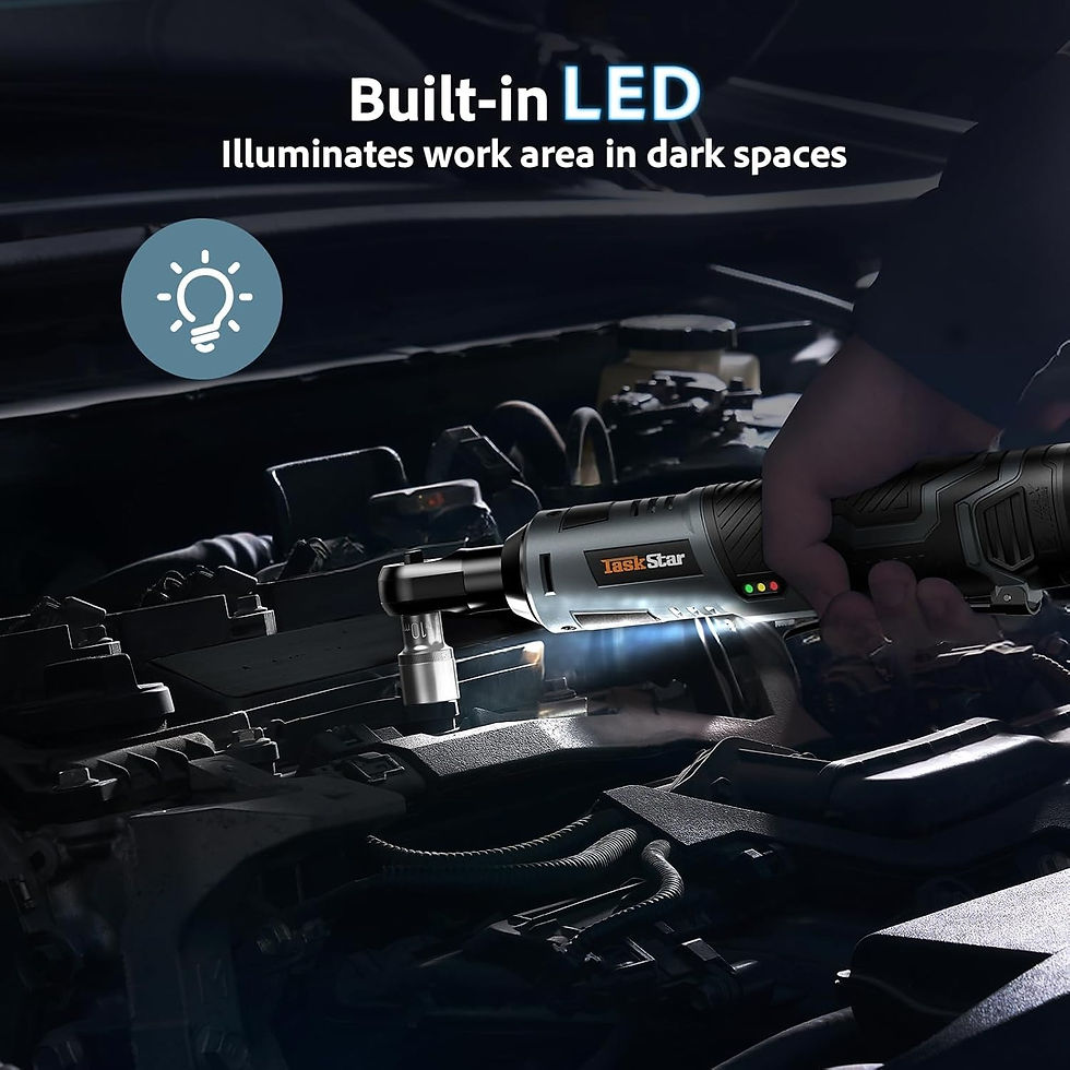 Thumbnail: TaskStar 21V/12V Battery Powered Cordless Ratchet Wrench 3/8-inch 80N.m/70N.m/40