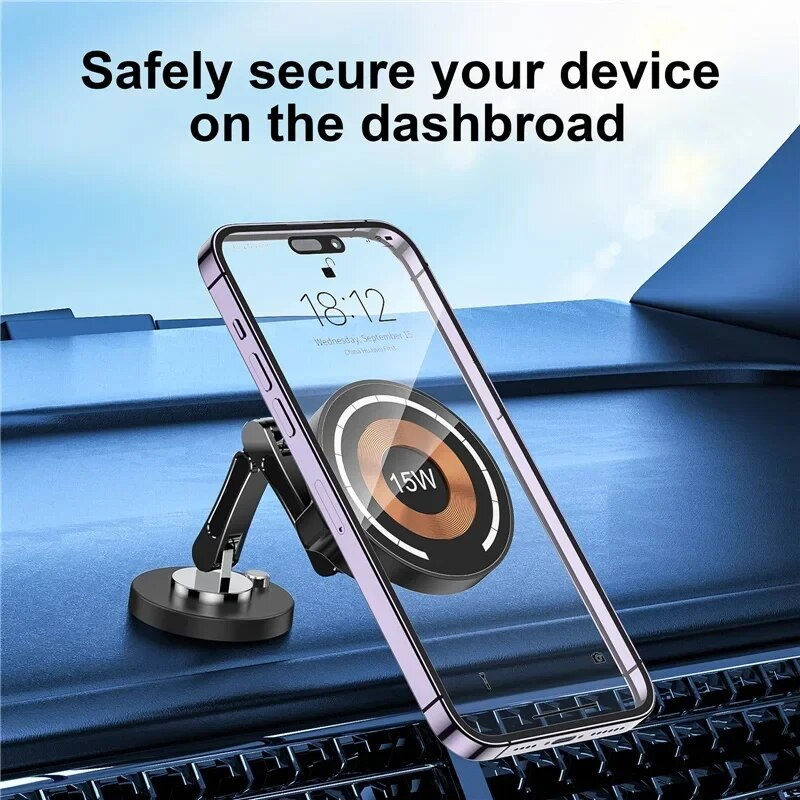 Thumbnail: Magnetic Car Wireless Charger Stand Magnet Car Mount Fast Charging Station Phone