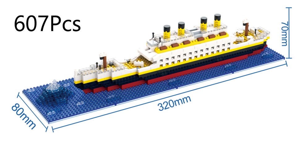 Thumbnail: Small Particle Building Block Assembly Toy Titanic Giant Boy Girl Puzzle Cruise 