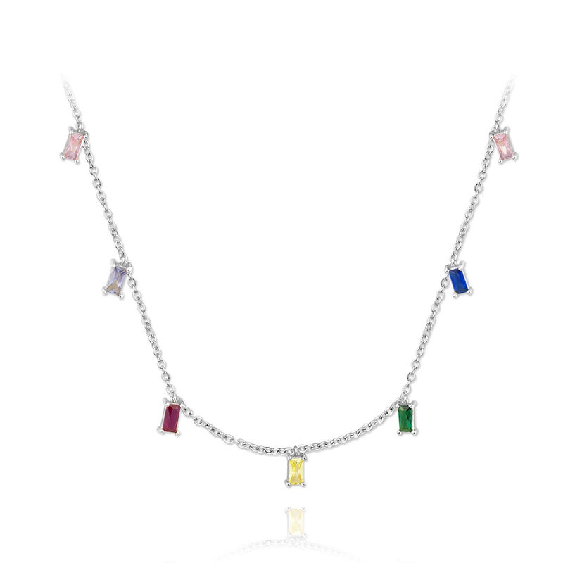 Thumbnail: 925 Sterling Silver Clavicle Chain Star Moon Romantic Valentine's Day Gift Neckl