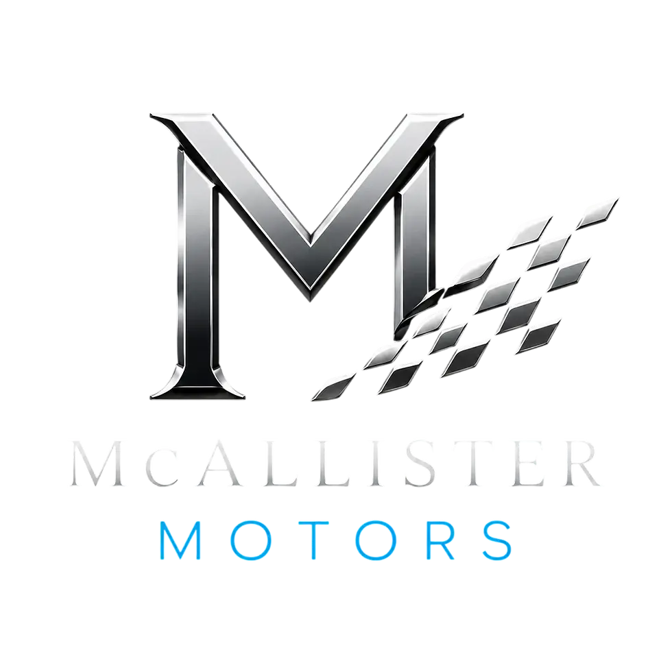McAllister Motors silver and blue logo