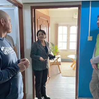 Group of people touring Habitat for Humanity Nepal. 