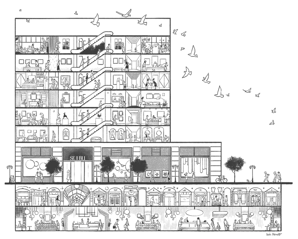 西武池袋本店の建物のリニューアルイメージ