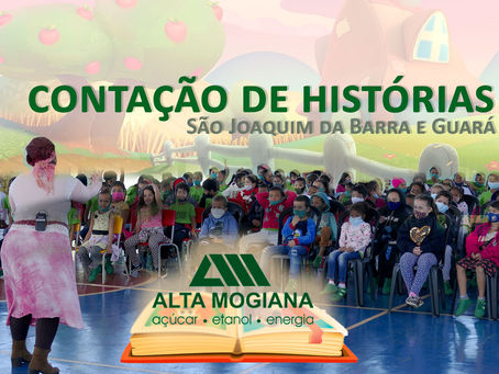 Usina Alta Mogiana promove contações de histórias em escolas de São Joaquim da Barra e Guará