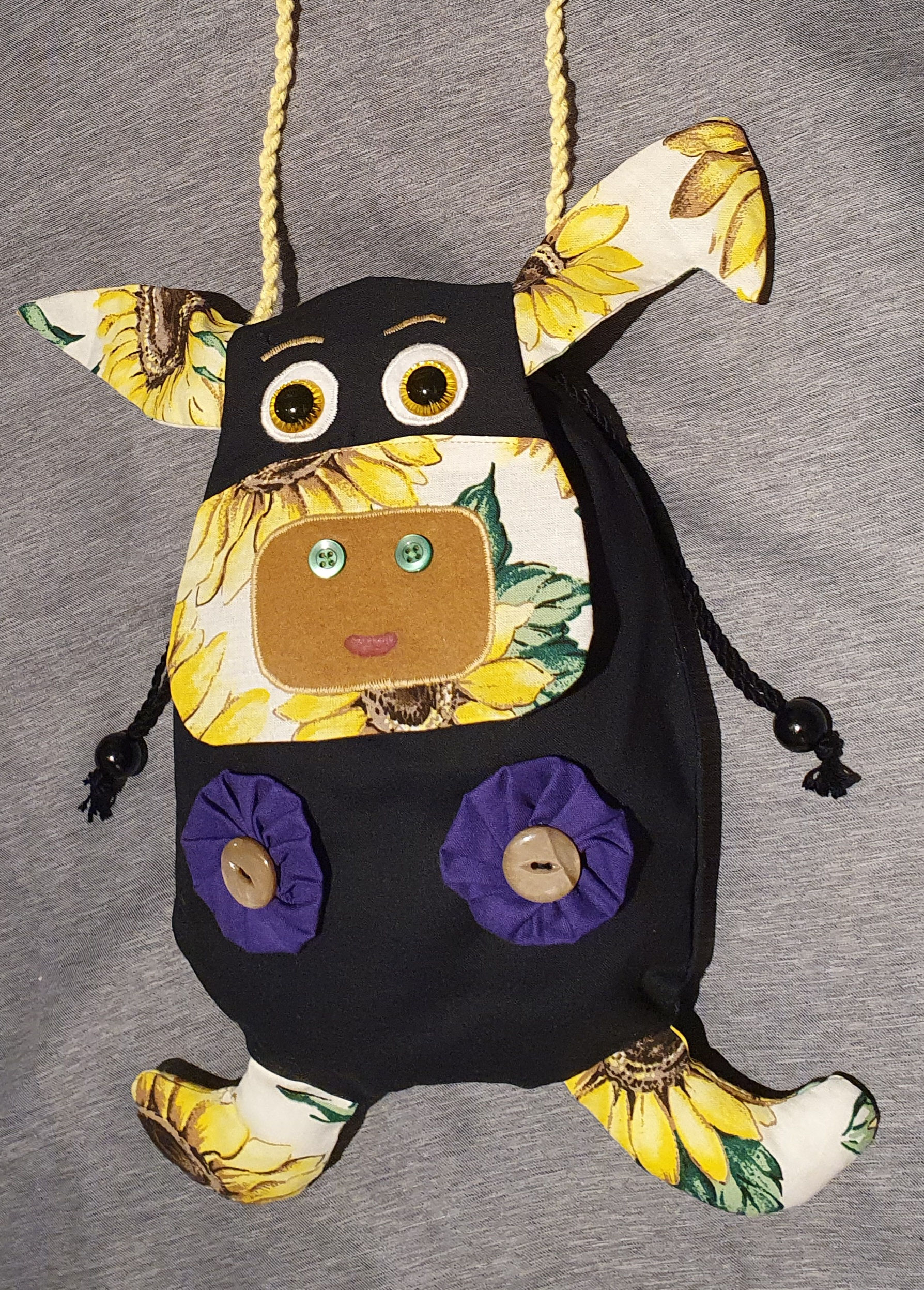 Kindertäschli Kuh schwarz