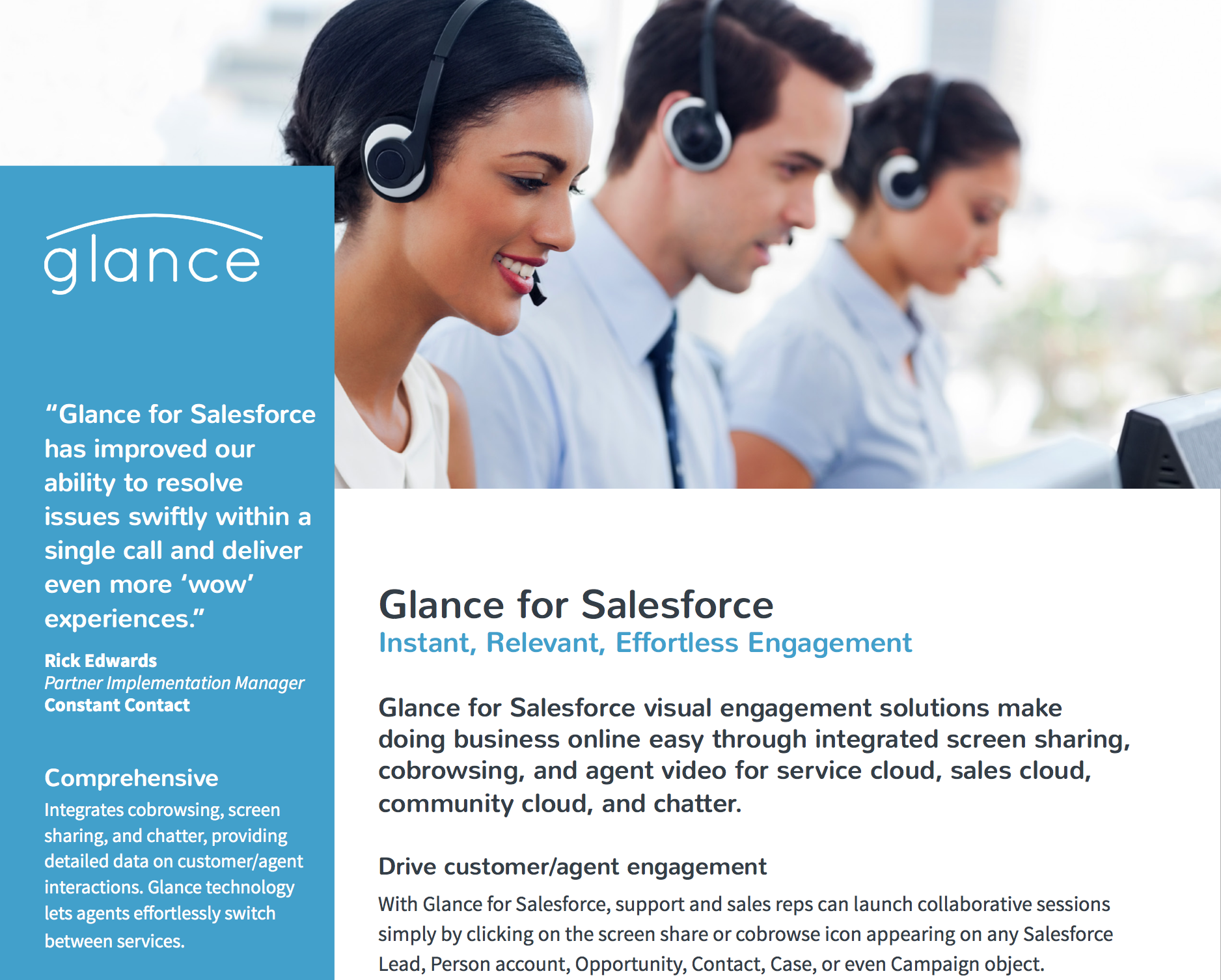 Glance for Salesforce data sheet