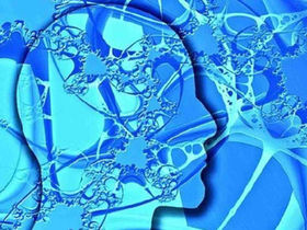 dessin profil droit tête homme psychédélique bleu