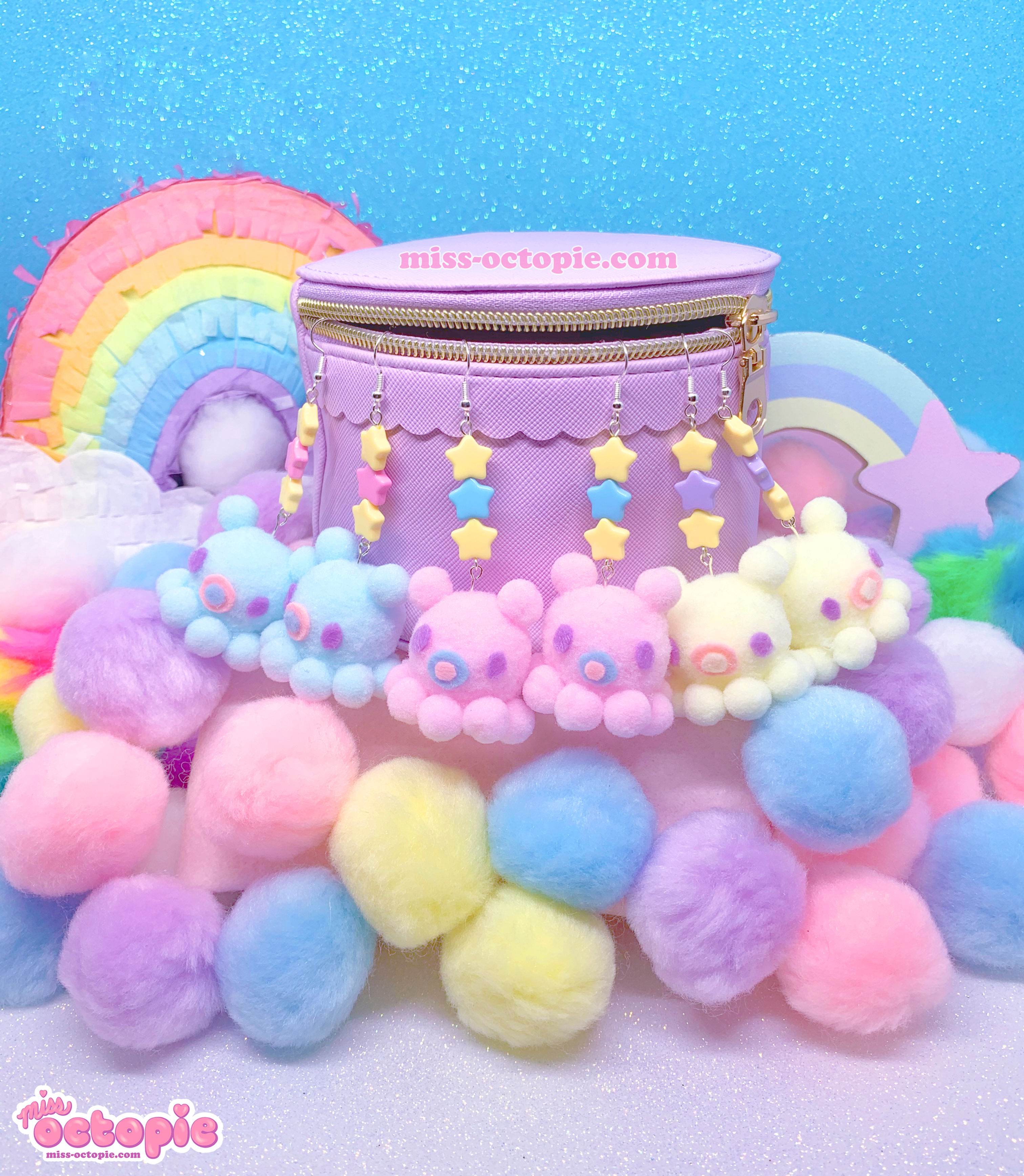 Pastel OctoBaby Dumbo Octopus Earrings