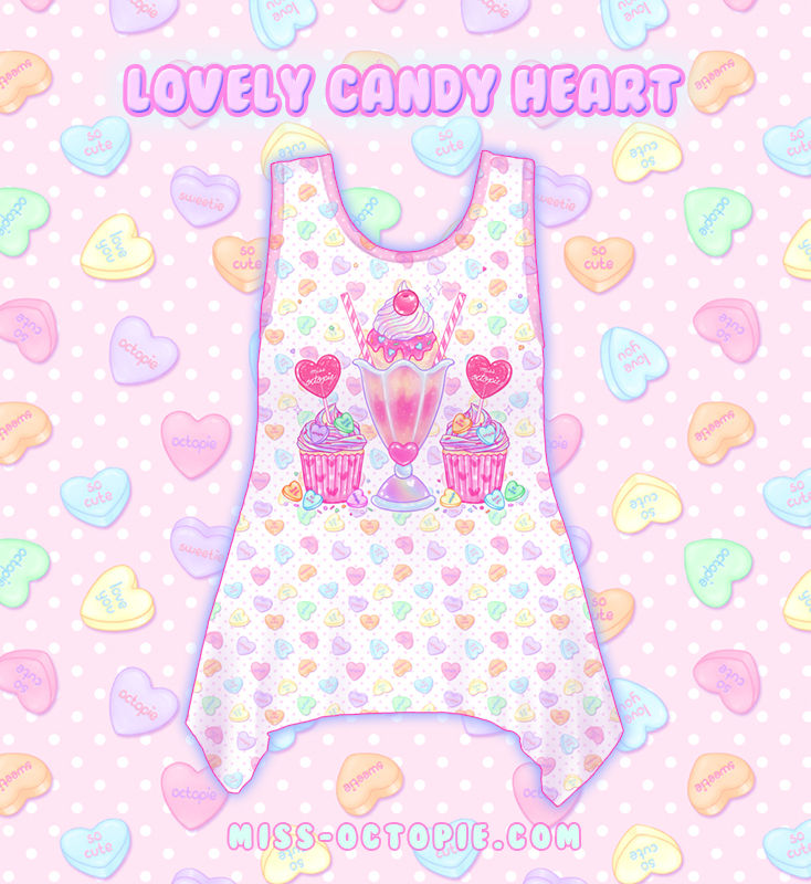 Thumbnail: "Lovely Candy Heart" Side Flare Tank Top
