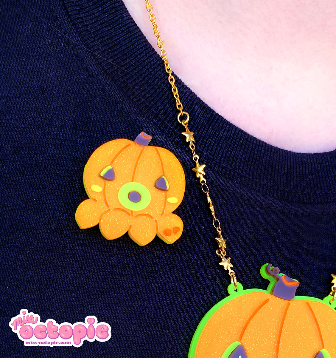 OctoPumpkin Glitter Pin