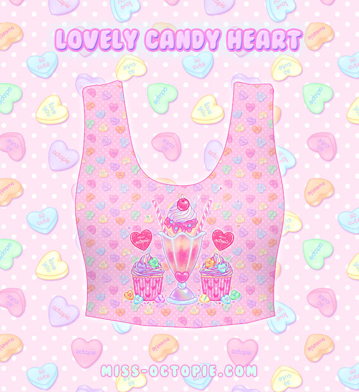 Thumbnail: "Lovely Candy Heart" Crop Tank Top