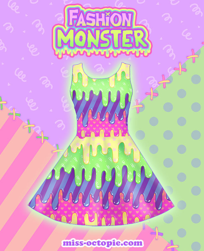 Thumbnail: "Fashion Monster" Drippy Sleeveless Skater Dress