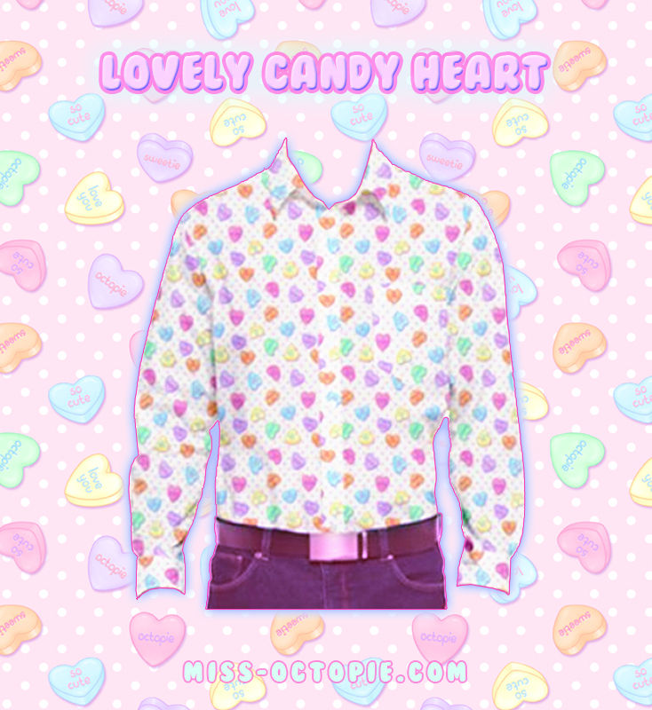 Thumbnail: Lovely Candy Heart Long Sleeve Button-up Shirt