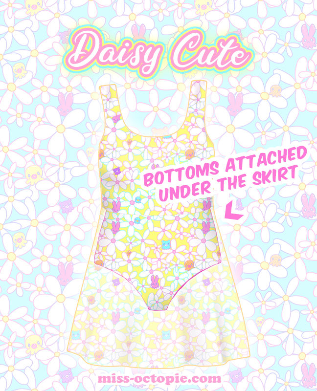 Thumbnail: "Daisy Cute" Skater Dress Swimsuit