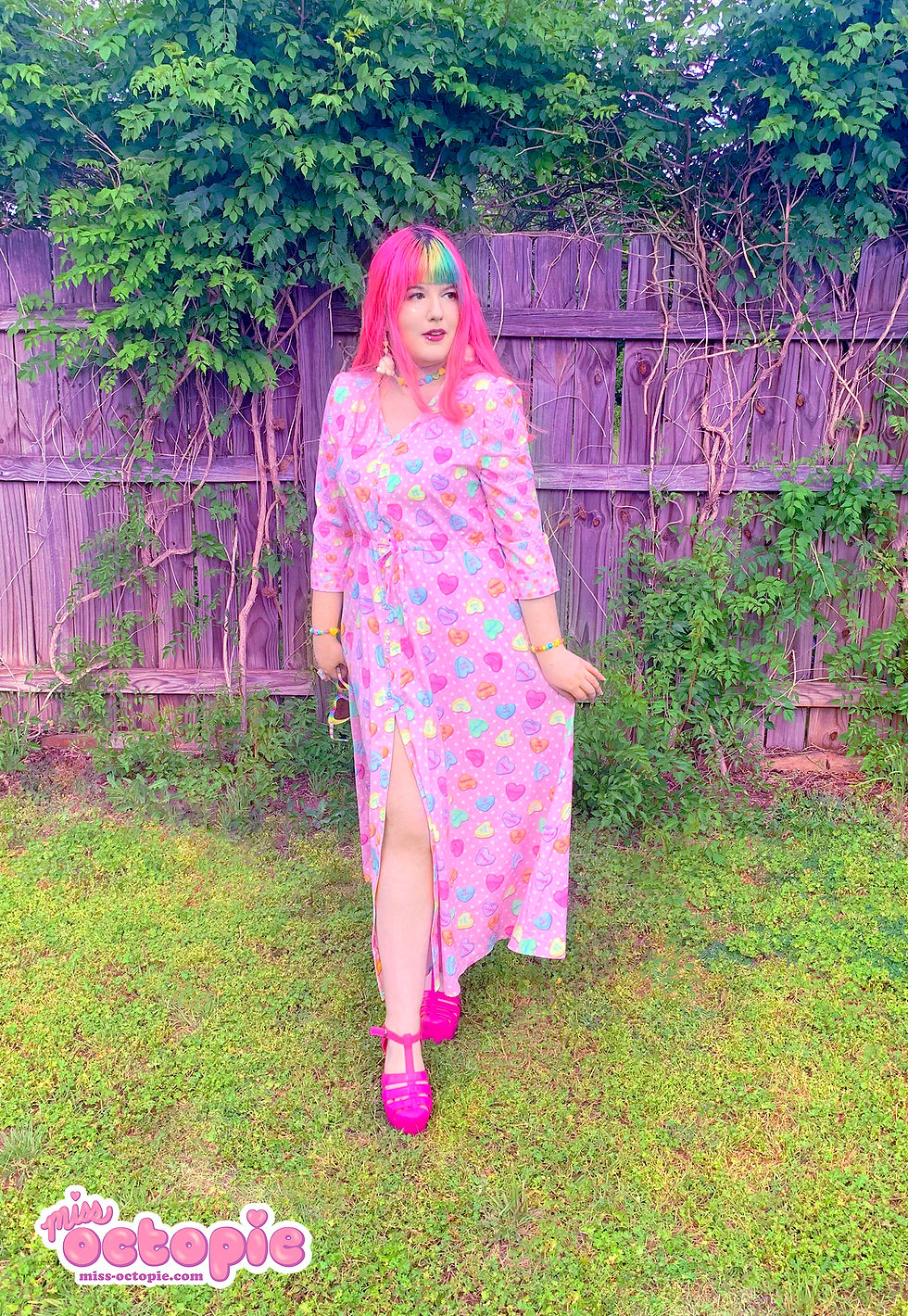 Thumbnail: "Lovely Candy Heart" Button-Up Maxi Dress