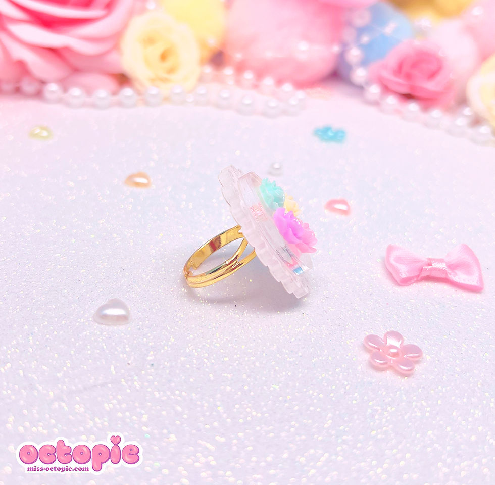 Thumbnail: Sparkle Rose Princess Iridescent Acrylic Ring