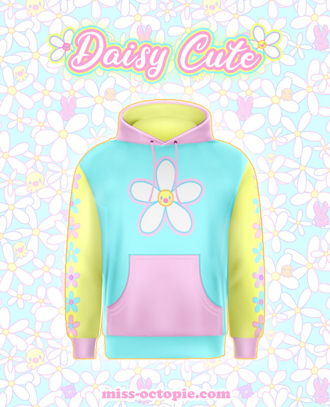 Thumbnail: "Daisy Cute" Color Block Pullover Hoodie