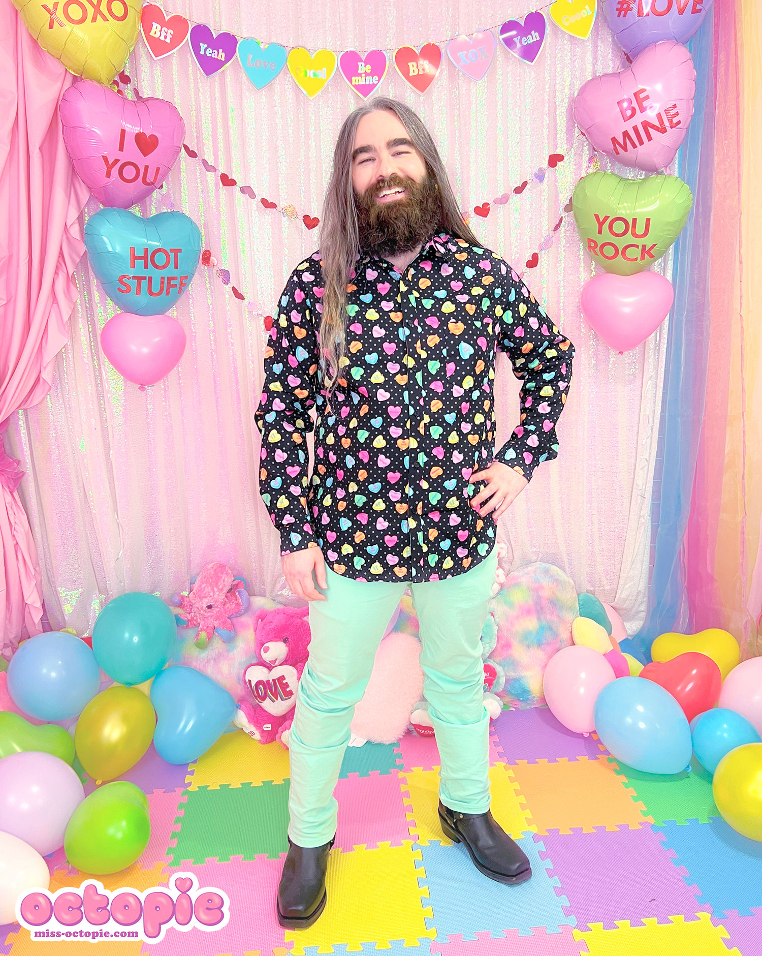 Lovely Candy Heart Long Sleeve Button-up Shirt