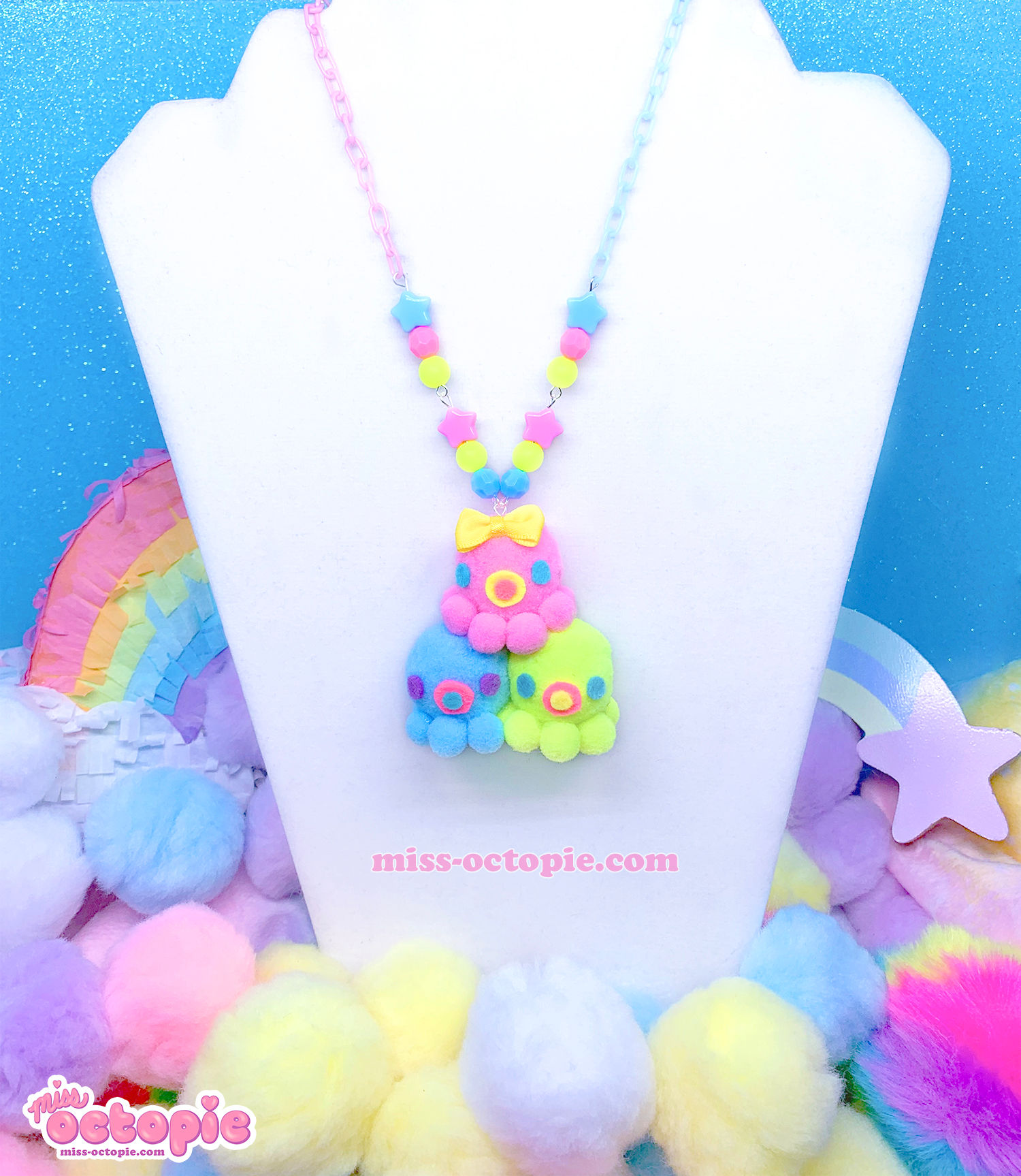 Neon OctoBaby Trio Necklace