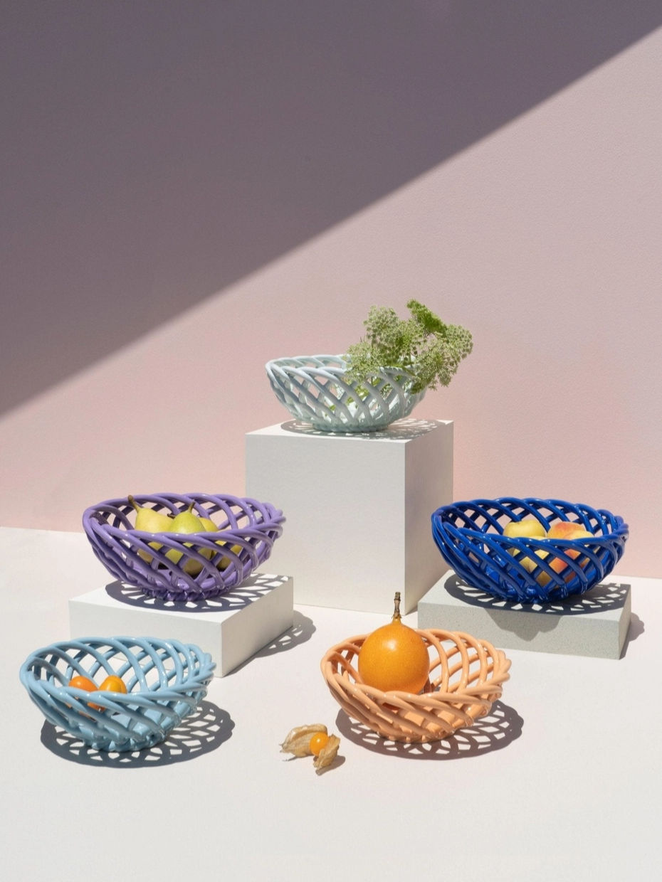 Miniatura: OCTAEVO - Cestino in ceramica Sicilia