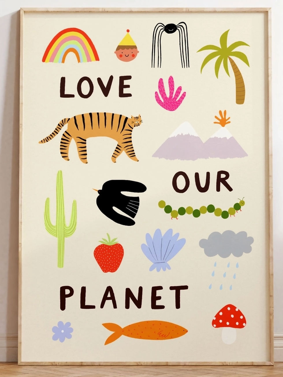 Little Black Cat - Stampa A3 "Love our Planet"