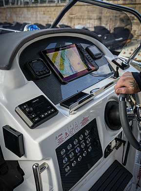 Captains Helm at Sea La Vie Boat Charters