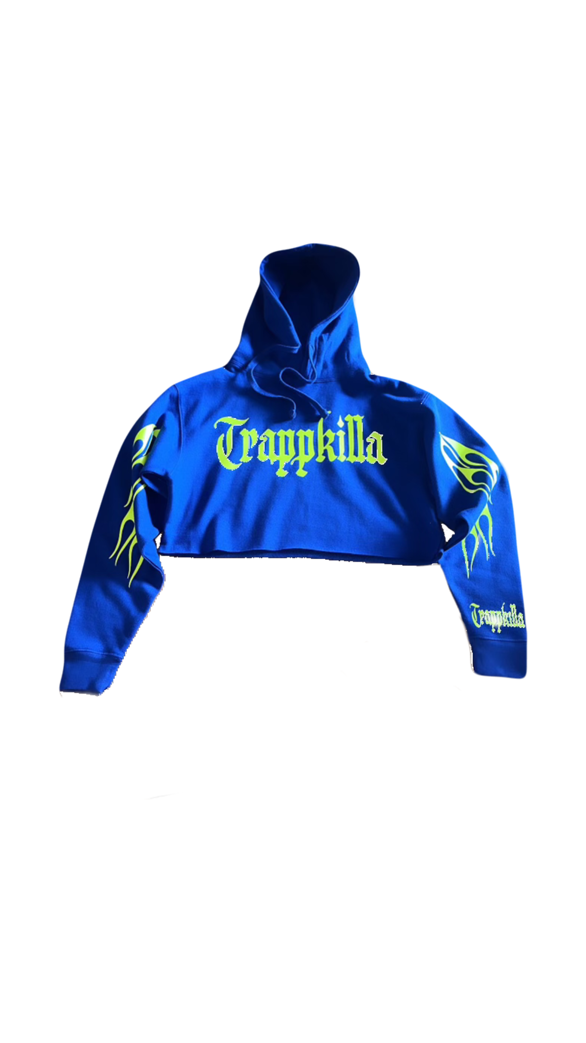 Trappkilla Cropped Hoodie Royal Blue & NeonYellow