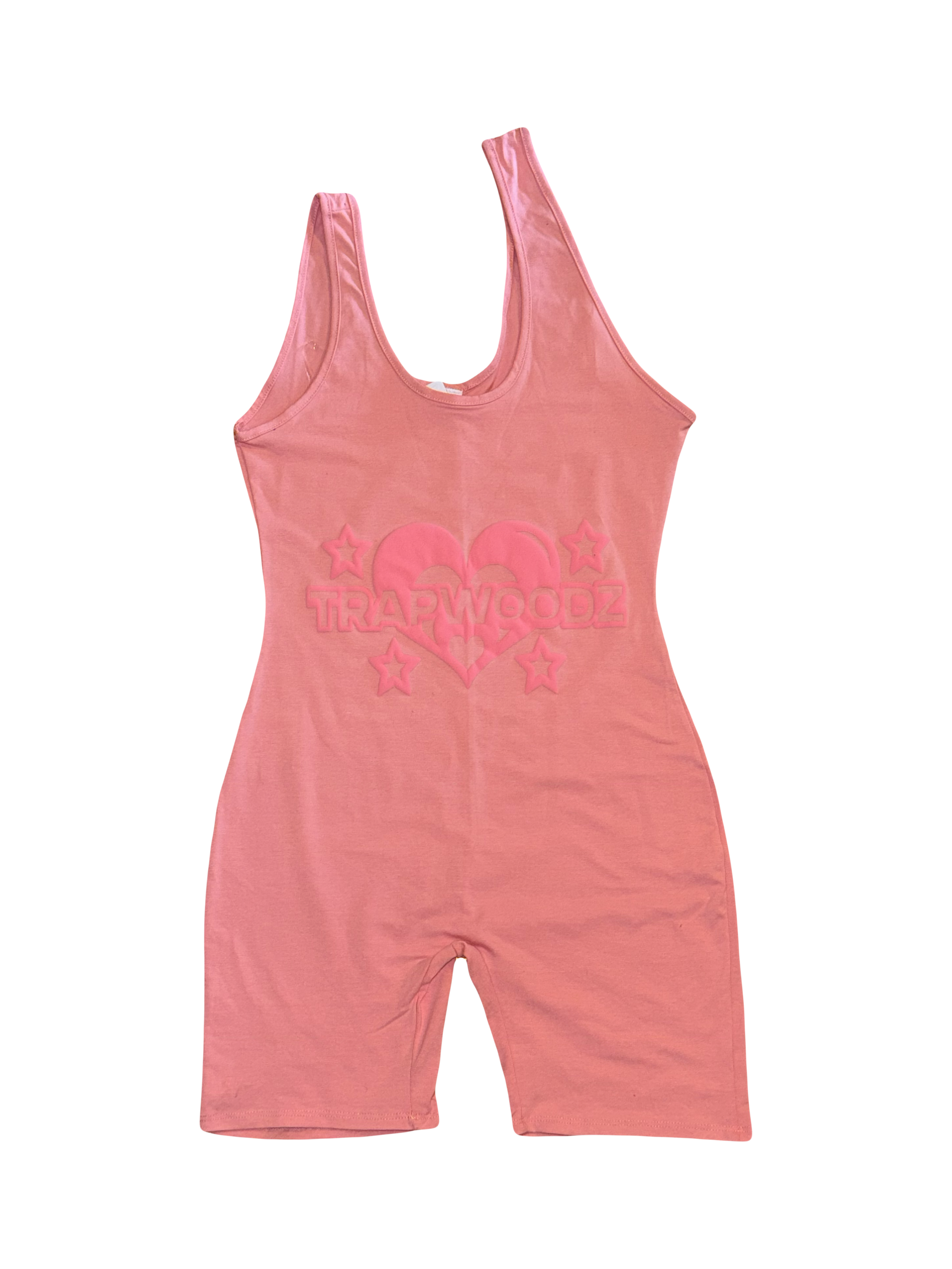 Trapwoodz One Piece Short Set Pink On Pink Puff Print