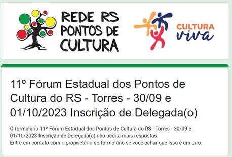 11º FÓRUM DOS PONTOS DE CULTURA RS ELEGE NOVA COORDENAÇÃO ESTADUAL E RENOVA COMITÊ CULTURA VIVA RS