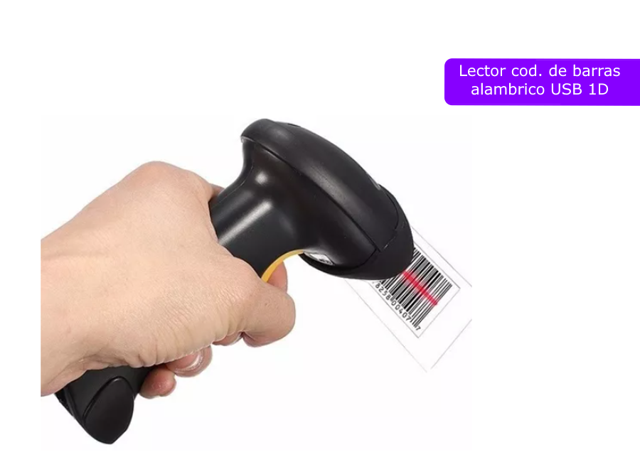 LECTOR COD. DE BARRAS USB ALAMBRICO 1D SIN PEDESTAL