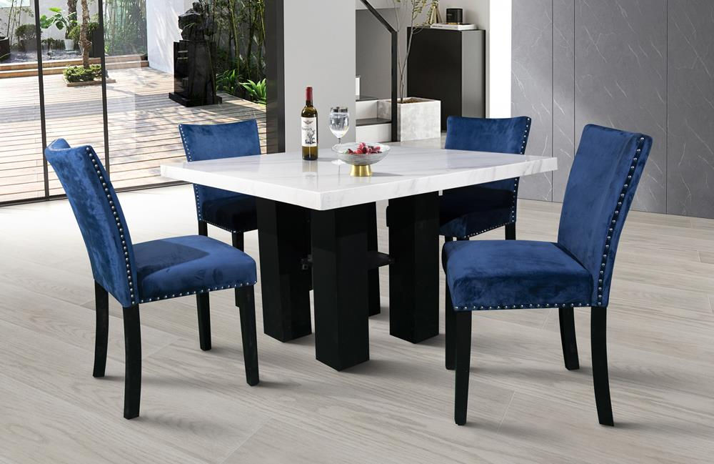 5 pc comedor set sillas azul