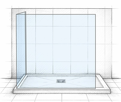 bespoke walk in shower screens with end panel