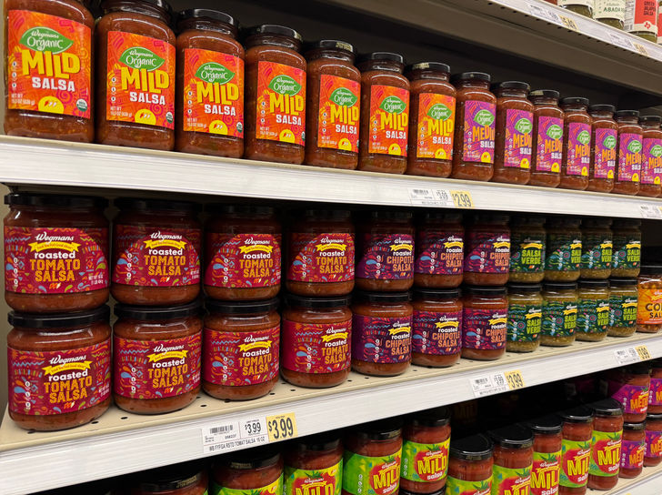 Playful packaging refresh for Wegmans Food Markets' roasted salsa line, based in Rochester, NY.