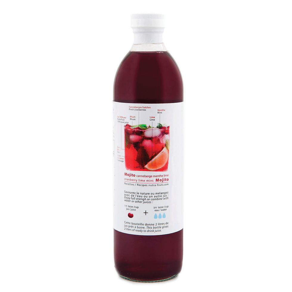 Thumbnail: JUS 100% PUR CANNEBERGES SANS SUCRE 500 ml